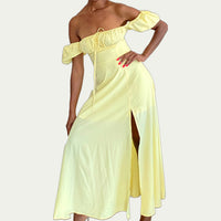 Off-Shoulder Puff Sleeve Dress (Esmeralda)